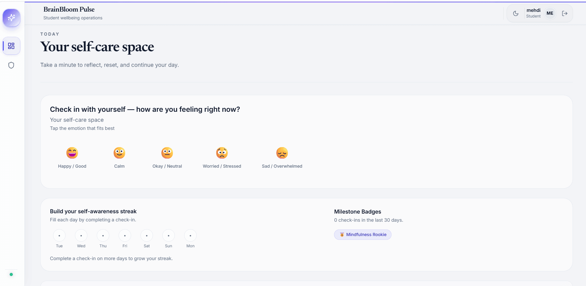 BrainBloom Pulse: The daily check-in
