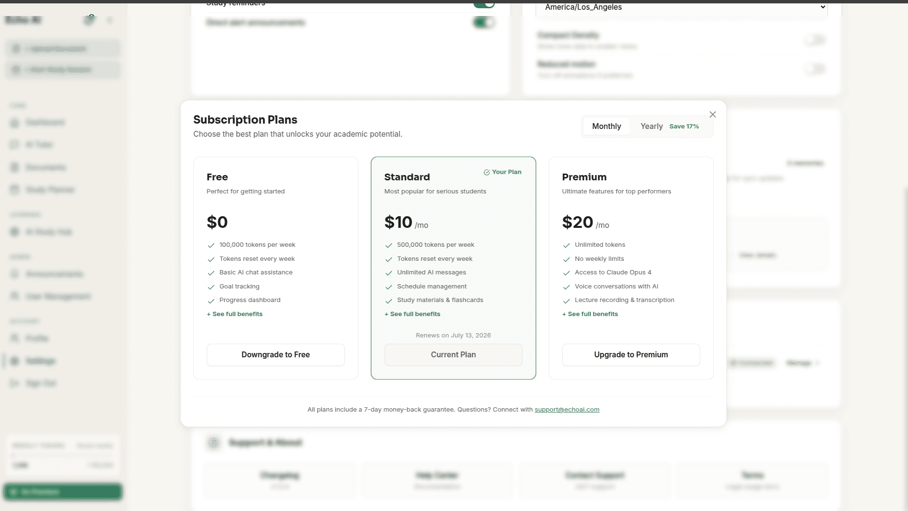 Echo AI: Monetization & admin