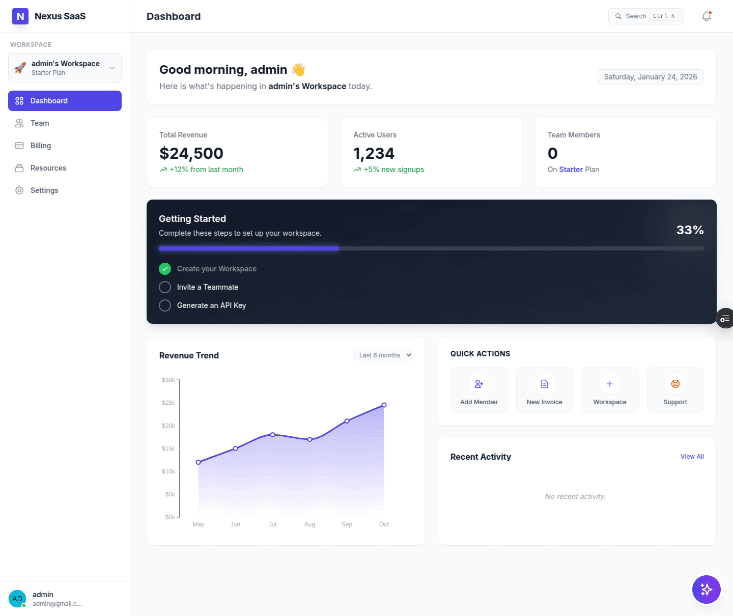 Nexus — Agency SaaS: screen 2