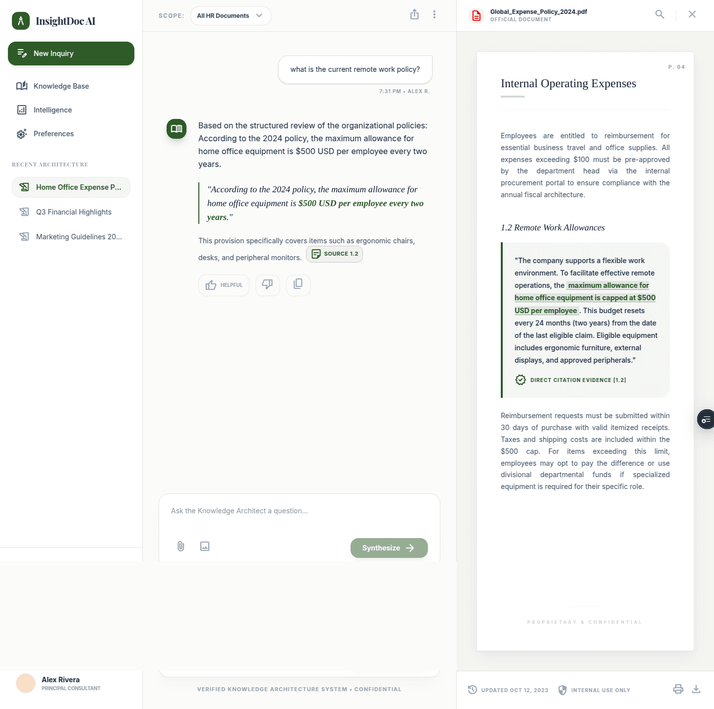 RAG Knowledge Assistant: screen 2