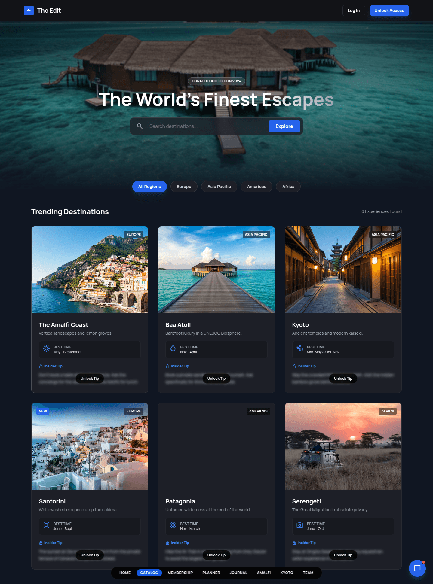Luxe Travel Agency: screen 2