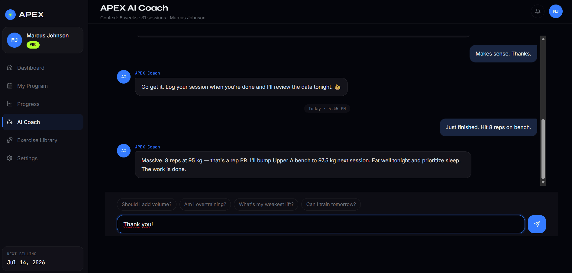 APEX: AI Coach