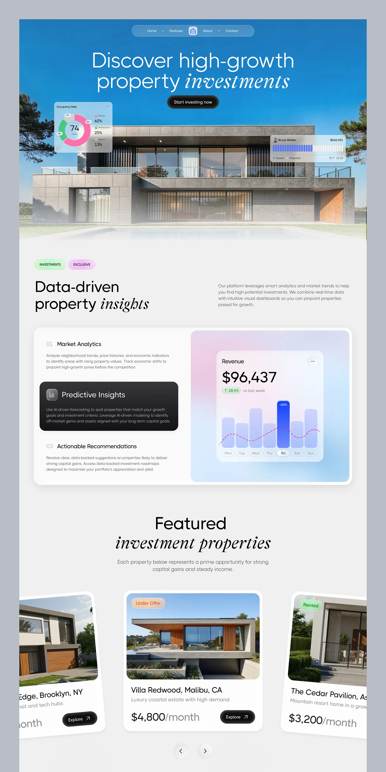 Estateo — Investment Real Estate Landing Page — shot 2