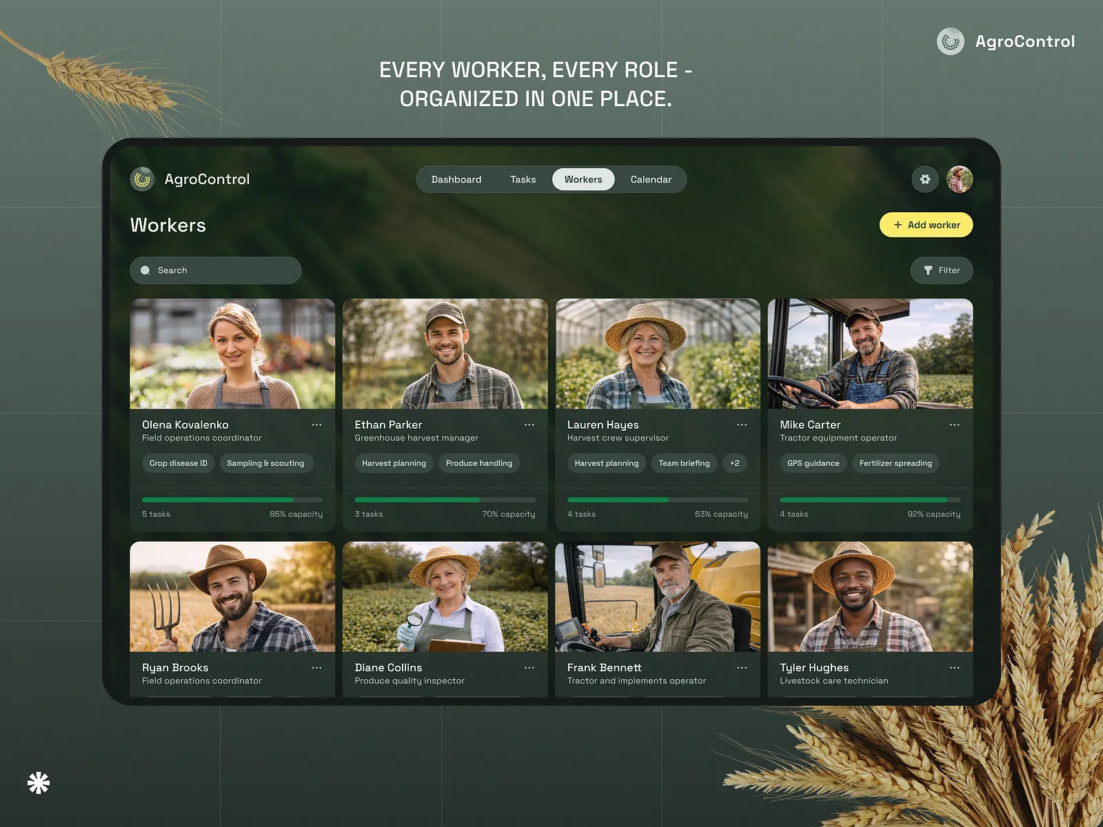 AgroControl — Workers view