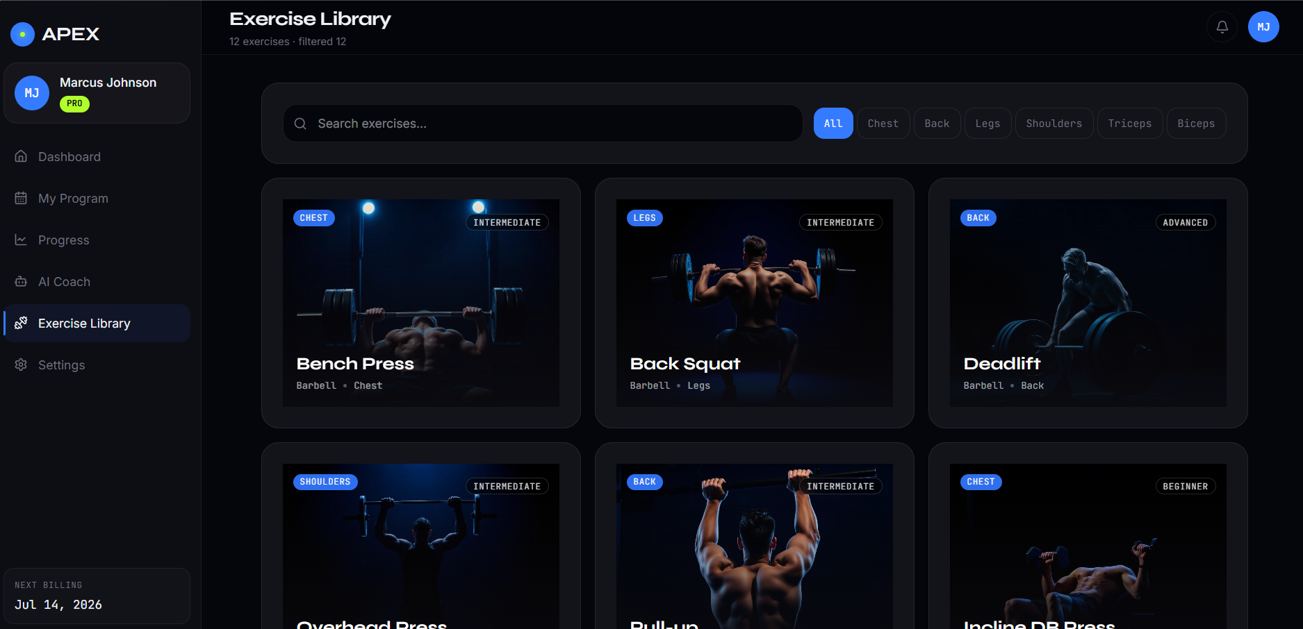 APEX — Exercise Library