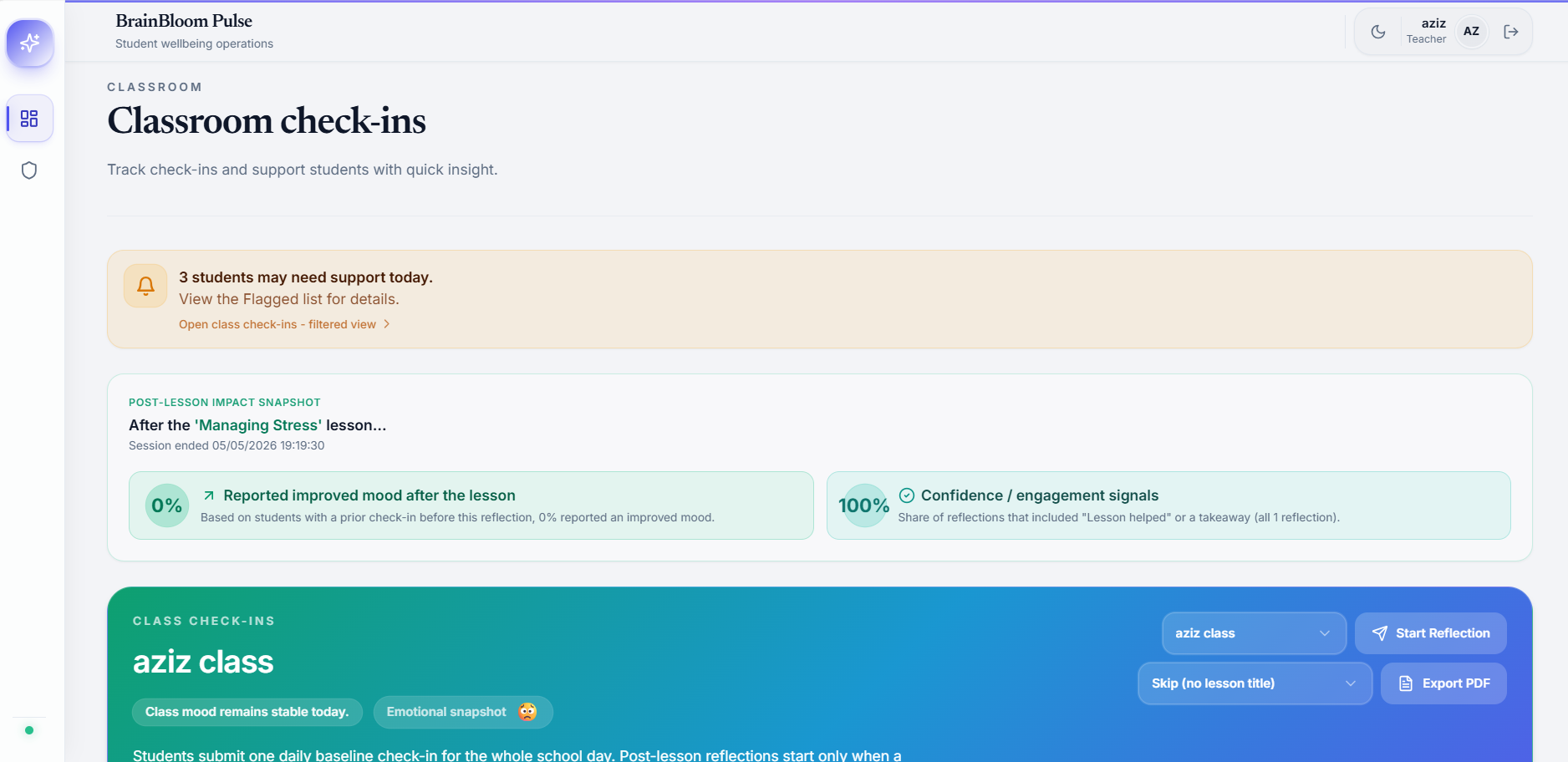 TSpeaksNYC Pulse — The teacher's class pulse