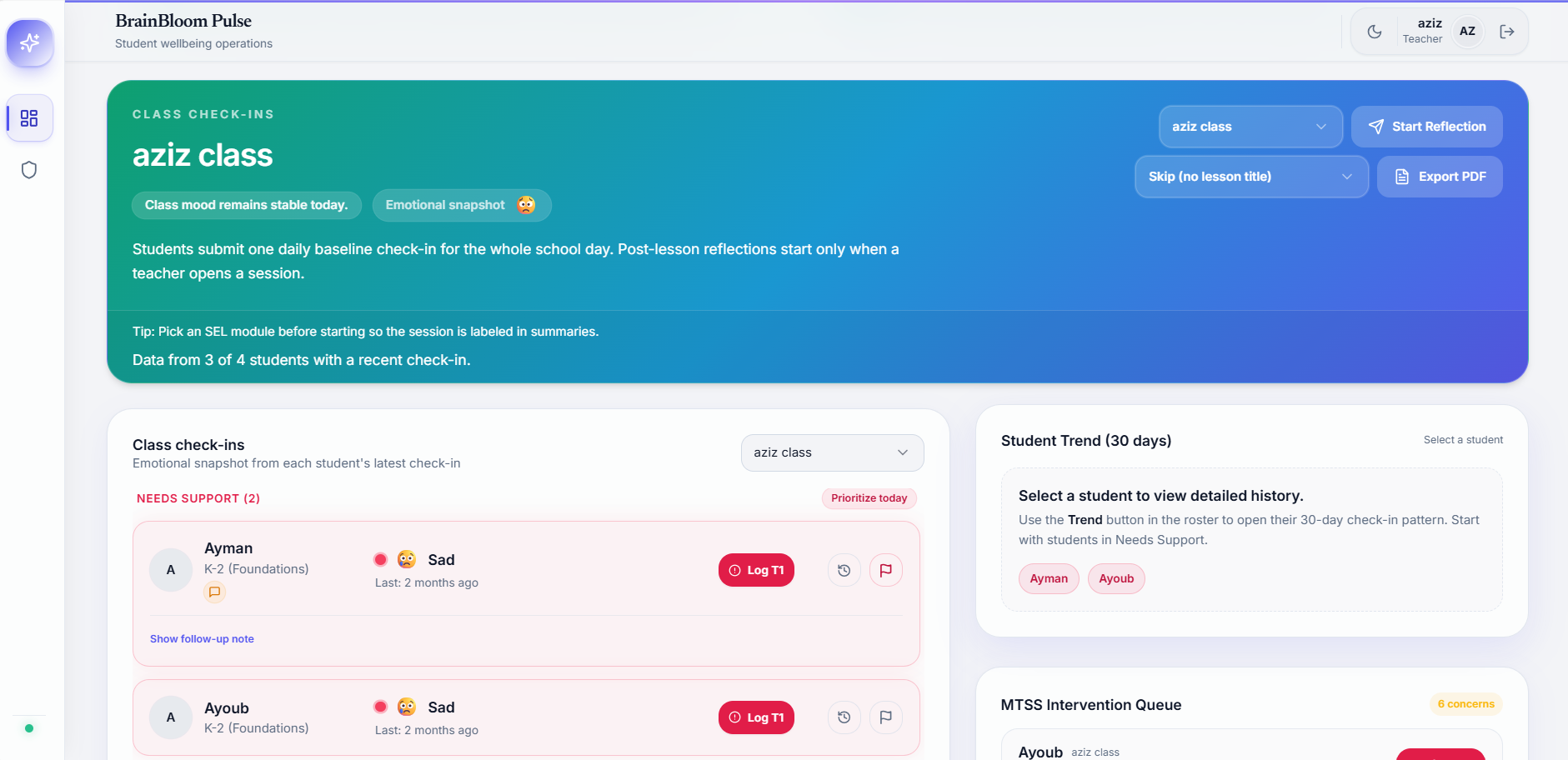 TSpeaksNYC Pulse — The teacher's class pulse