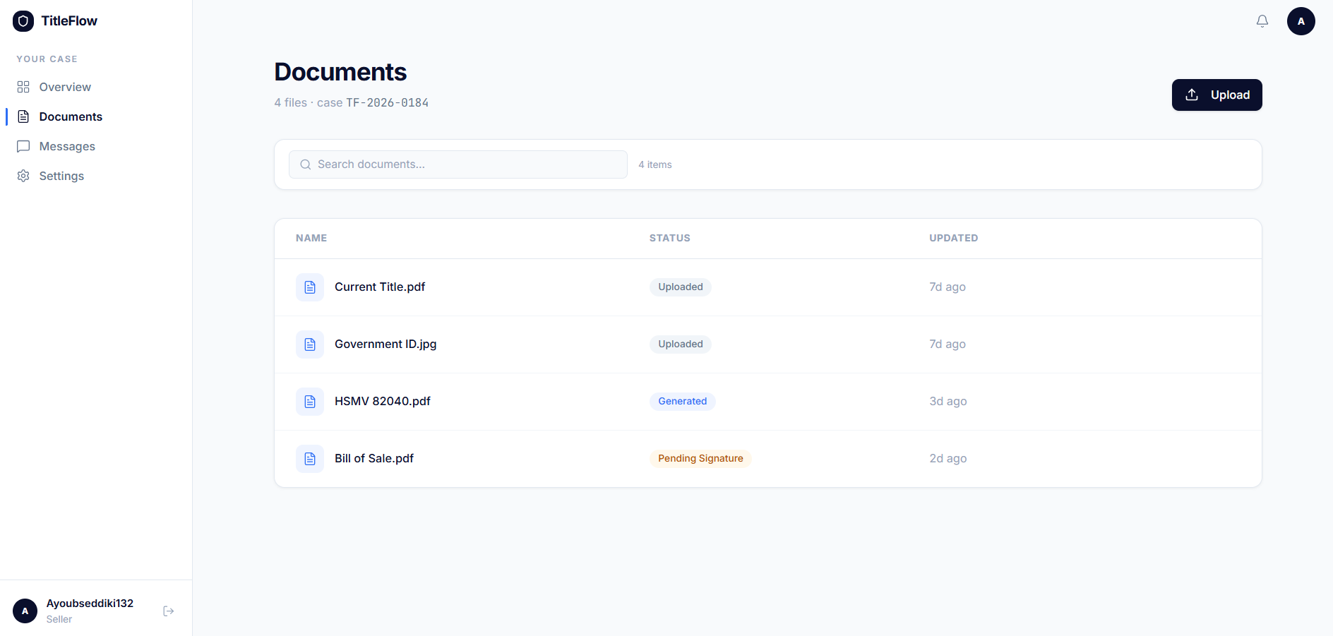 TitleFlow — Document vault