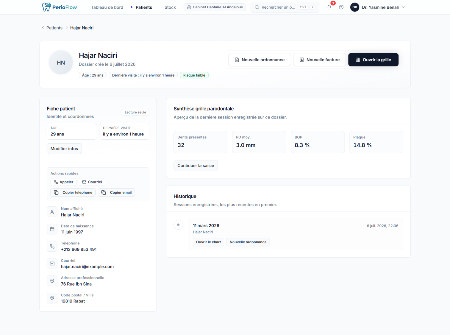 PerioChart Pro — Patient records