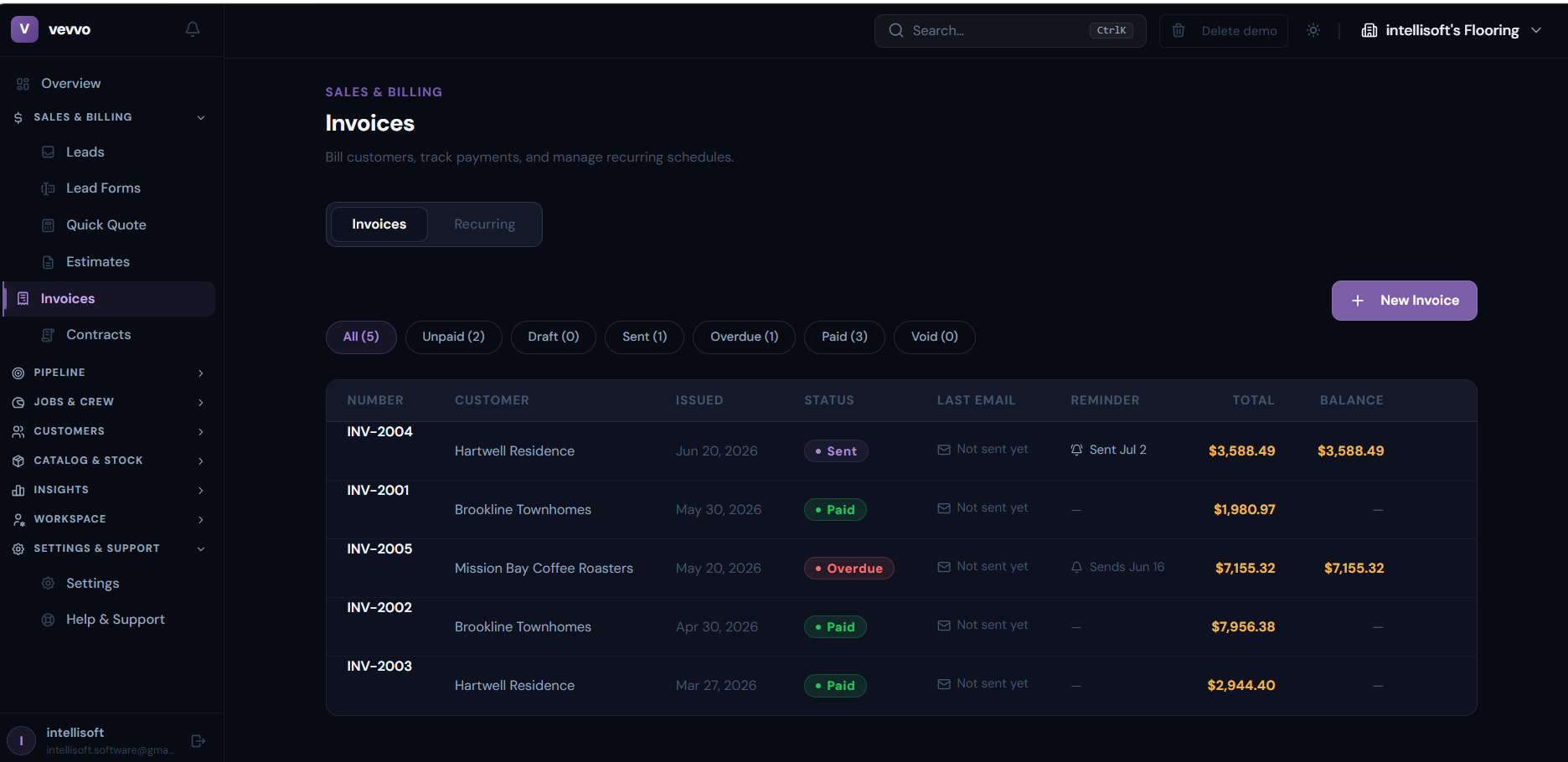 VEVVO — Invoices — get-paid infrastructure for the field
